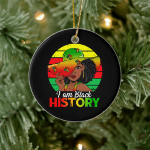 I Am Black History African America Ceramic Ornament