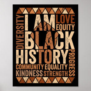 I Am Black History African American Black History Poster