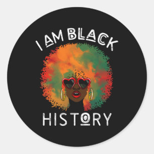 I Am Black History African-american Melanin Queen Classic Round Sticker