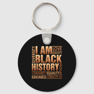 I Am Black History African American Men Boy Kid Key Ring