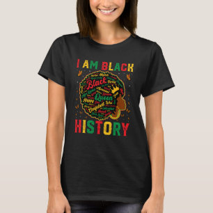 I Am Black History Afro African American Women Ret T-Shirt