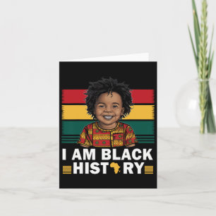 I Am Black History Afro Boy Little Melanin Prince Card