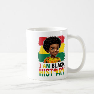 I Am Black History Afro Boy Little Melanin Prince  Coffee Mug