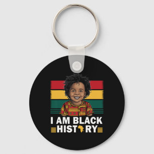 I Am Black History Afro Boy Little Melanin Prince  Key Ring