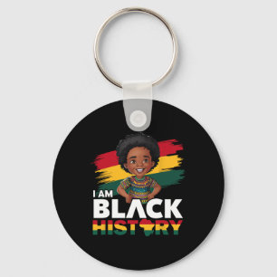 I Am Black History Afro Boy Little Melanin Prince Key Ring