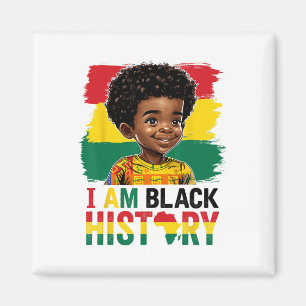 I Am Black History Afro Boy Little Melanin Prince  Magnet