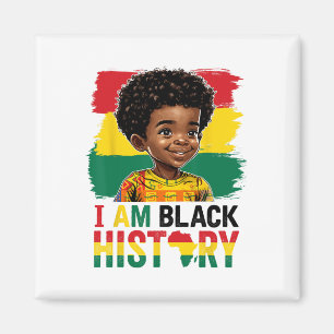 I Am Black History Afro Boy Little Melanin Prince Magnet