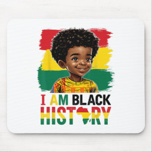 I Am Black History Afro Boy Little Melanin Prince  Mouse Pad