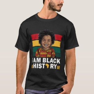 I Am Black History Afro Boy Little Melanin Prince T-Shirt