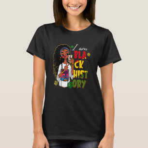 I Am Black History Afro Girl African American Mela T-Shirt