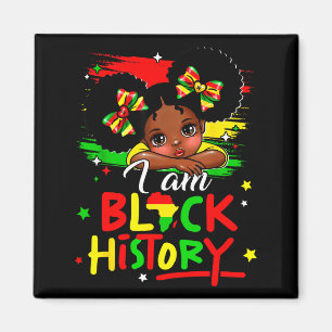 I Am Black History Afro Girl Little Melanin Prince Magnet