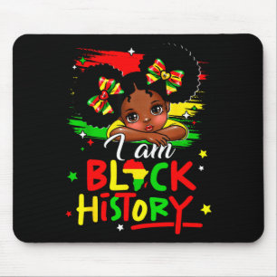 I Am Black History Afro Girl Little Melanin Prince Mouse Pad