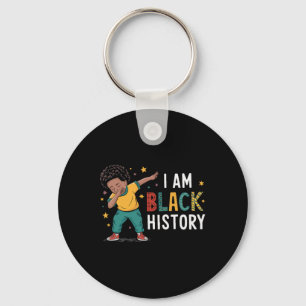 I Am Black History Afro Little Boy Dabbing African Key Ring