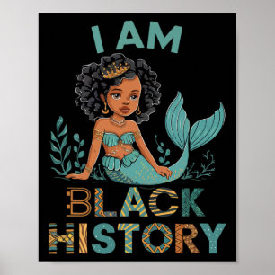 I Am Black History Afro Little Girl African Americ Poster
