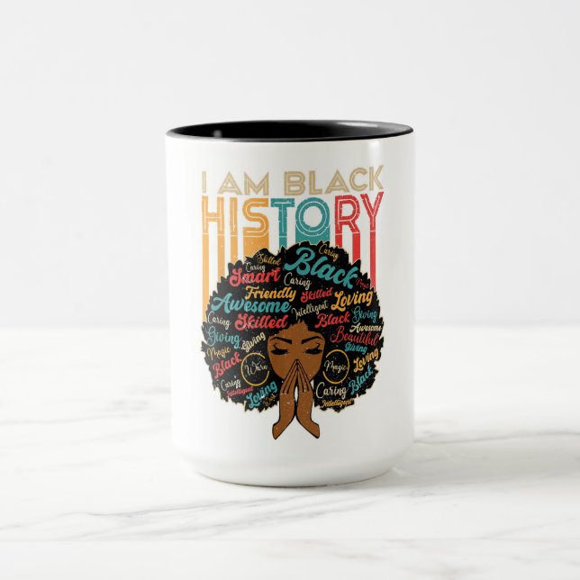 I Am Black History Afro Reflection Design  Mug (Center)