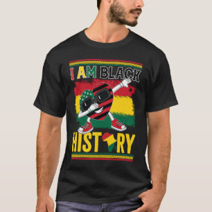 I Am Black History American Flag Cute Heart BHM BL T-Shirt