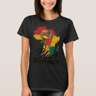 I Am Black History BHM Pride Map Of Africa Black M T-Shirt