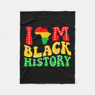 I Am Black History Black History Month African Ame Fleece Blanket