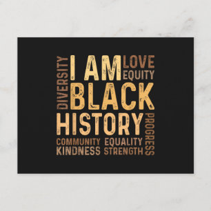 I Am Black History Black History Month Gift Africa Enclosure Card