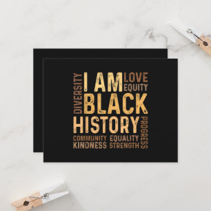 I Am Black History Black History Month Gift Africa Invitation
