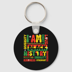 I Am Black History Black History Month Gift Africa Key Ring