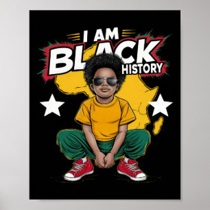 I Am Black History Black King Sungles Kids Toddler Poster