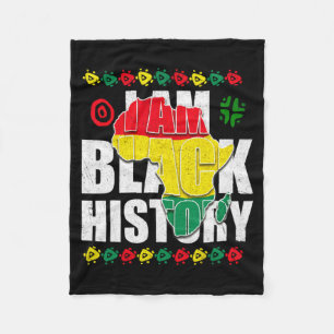 I Am Black History Black Pride Gift Black African Fleece Blanket
