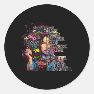 I Am Black History Bold Brilliant Strong Black Que Classic Round Sticker