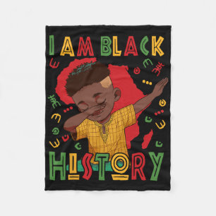 I Am Black History Boy Black History Month Fleece Blanket
