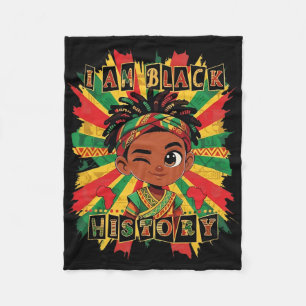 I Am Black History Boys Black History Month Africa Fleece Blanket