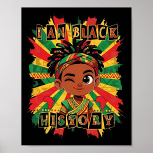 I Am Black History Boys Black History Month Africa Poster