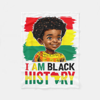 I Am Black History Boys Men Patriotic African Amer Fleece Blanket
