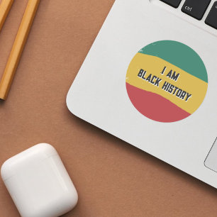 I Am Black History Flag Sticker