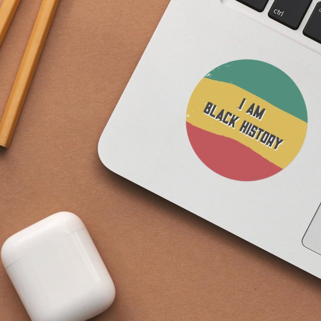 I Am Black History Flag Sticker  (I Am Black History Flag Sticker)