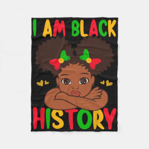 I Am Black History For Kids Boys Girls Black Histo Fleece Blanket