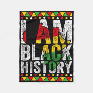 I Am Black History Gift Black Pride African Americ Fleece Blanket