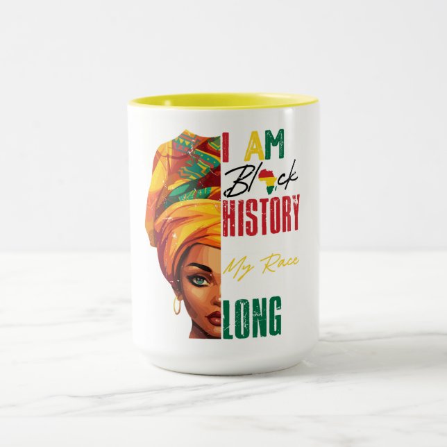 I Am Black History Headwrap Design  Mug (Center)