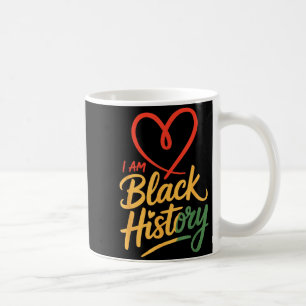 I am black history heart month pride men women coffee mug