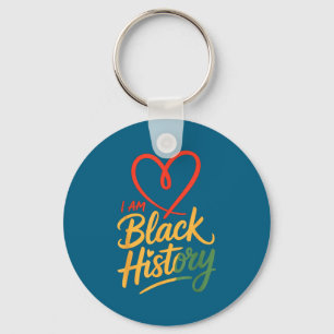 I am black history heart month pride men women key ring