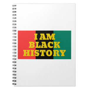 I Am Black History in Gold Font  Notebook