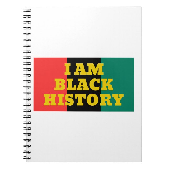 I Am Black History in Gold Font  Notebook (Front)