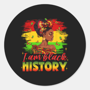 I Am Black History Juneteenth African American Bla Classic Round Sticker