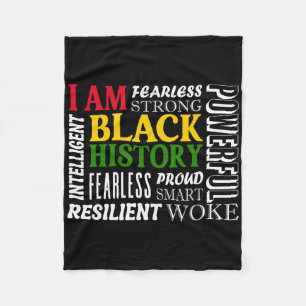 I Am Black History Juneteenth African American Pri Fleece Blanket