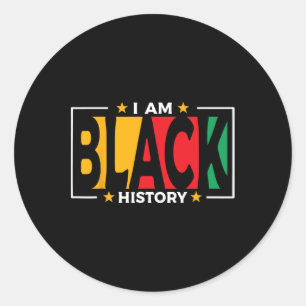 I Am Black History - Kids Black History Month Classic Round Sticker