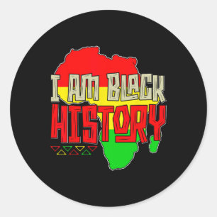 I Am Black History Kids Boys Black History Month M Classic Round Sticker