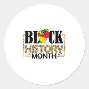 I Am Black History Melanin Men Women Kids Classic Round Sticker