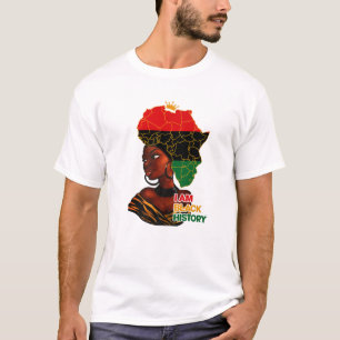 I Am Black History Melanin Pride Africa Map Hair B T-Shirt