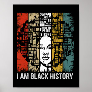 I Am Black History Month 2024 Women Girls Black Qu Poster