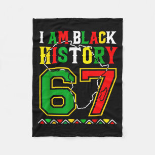 I Am Black History Month 67 Meme African American  Fleece Blanket