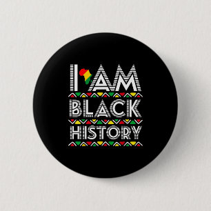 I Am Black History Month Africa Aboriginal Art Afr 6 Cm Round Badge